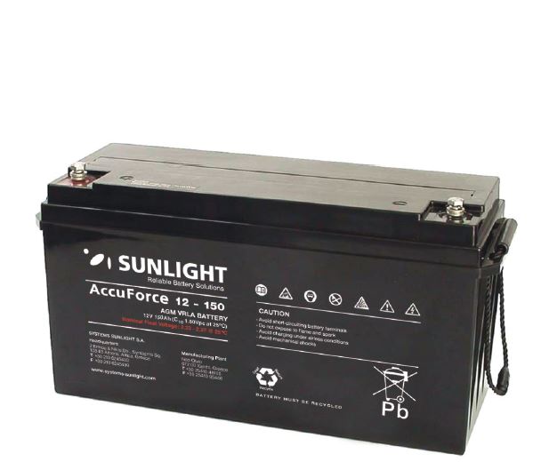 12V 485x172x240mm. 150Ah. Battery - 42.8kg SUNLIGHT BPG